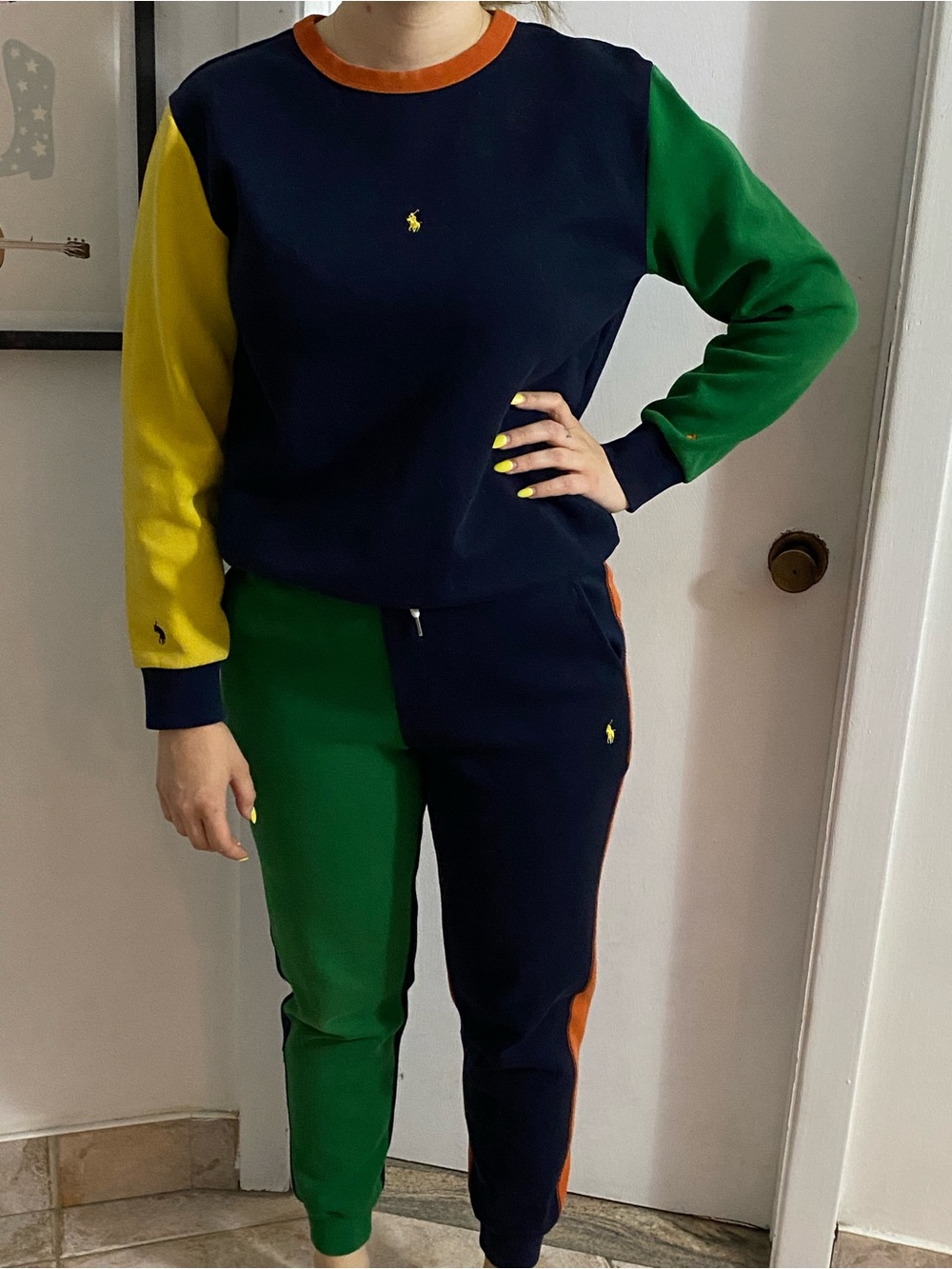 Polo by Ralph Lauren Colorblock Navy, Green & Yellow set junior L/G 14-16 unisex
